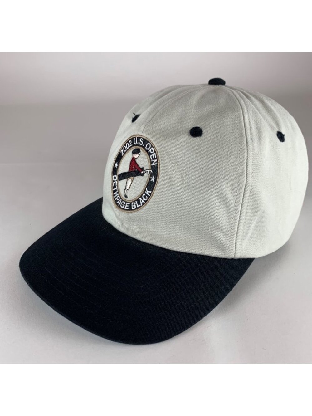 2002 US Open Bethpage Black White USGA Member Strapback Hat